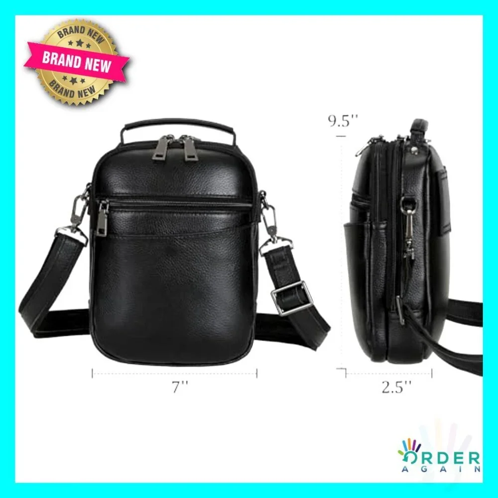 Italian Leather Crossbody Bag Tactical EDC Pouch Multi-Pocket Utility Belt